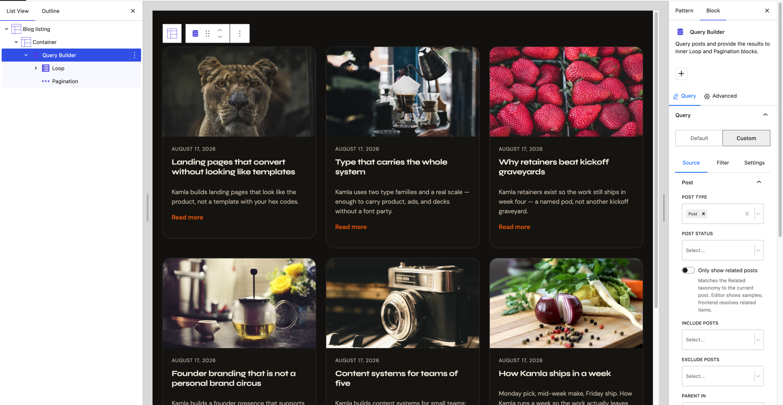 Visual Query Builder UI